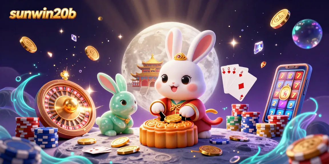 Experience thrilling gameplay at sunwin20b with a vibrant casino-themed moon rabbit scene.