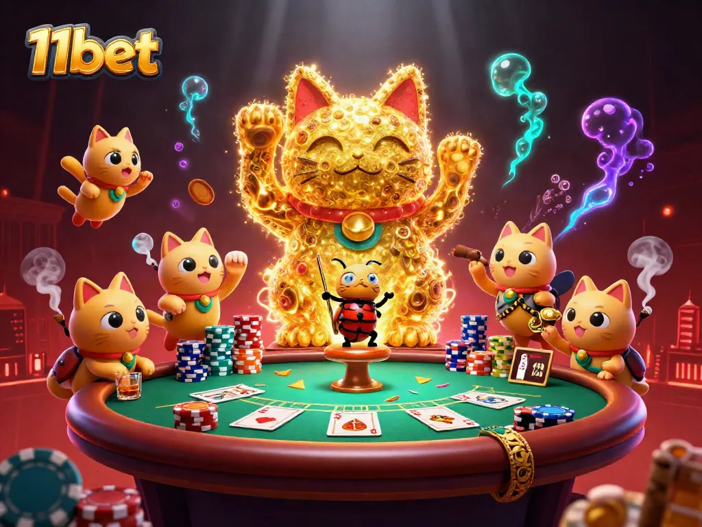 Immerse in 11bet's vibrant casino world filled with lucky symbols and dynamic action.